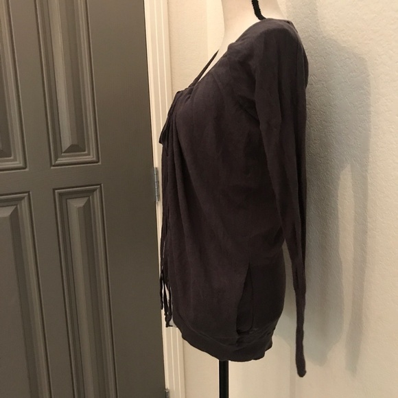 ANTHRO Sweater Cardigan Dark Grey Women’s XS EUC - Picture 4 of 6